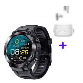 Smartwatch K37 Sport GPS Negro + PaMu Z1 Blanco