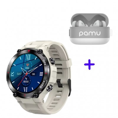 Smartwatch K37 Gris Desierto + PaMu Z1 gris